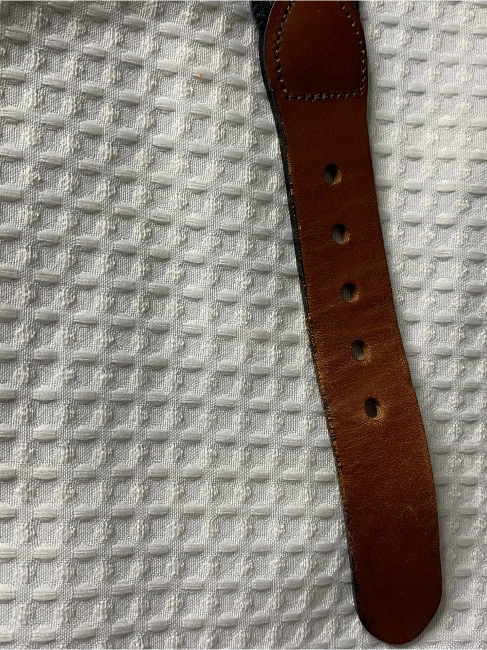 Leather Man Ltd. Jolly Roger black belt with Scull print and brown leather trim